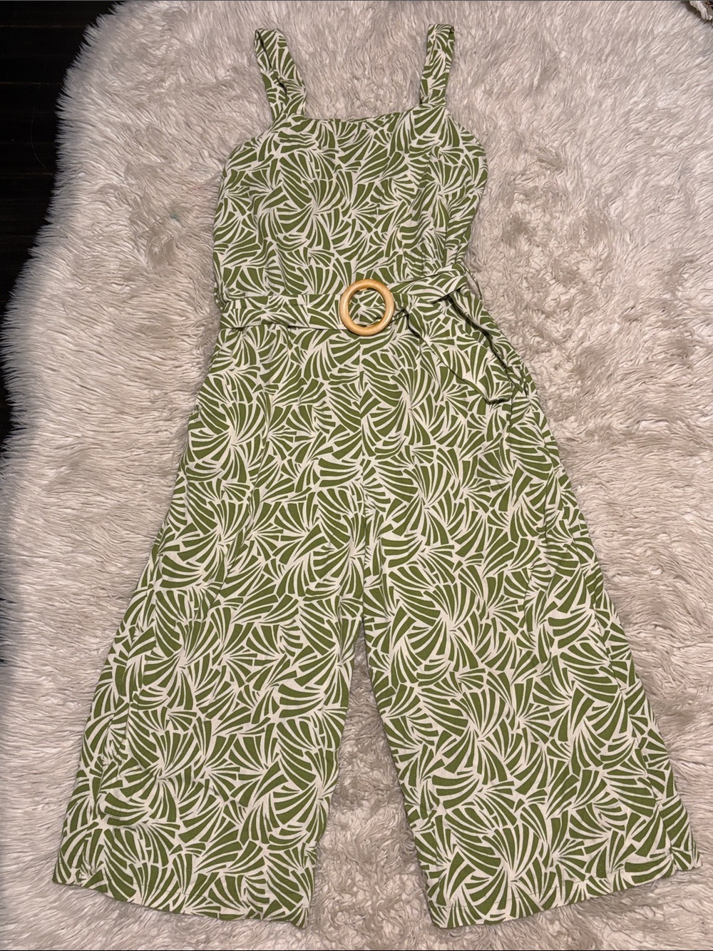 Linen green jumpsuit